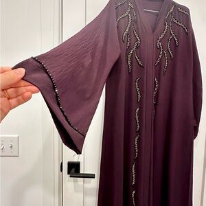 Embellished Plum Maxi Caftan